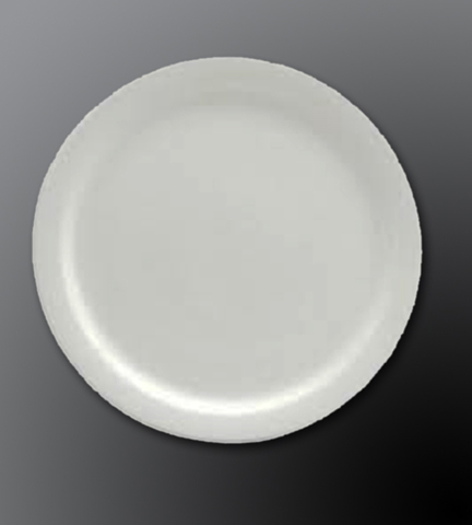 Narrow Rim Porcelain Dinnerware Alpine White Plate 9.5" Dia.